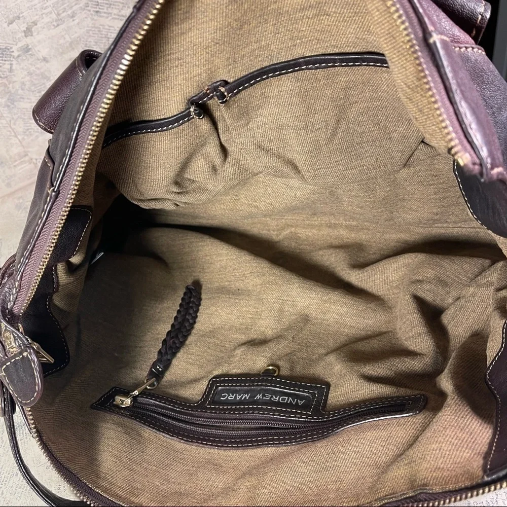 Andrew Marc Leather Hobo Shoulder Bag Convertible Crossbody Purse